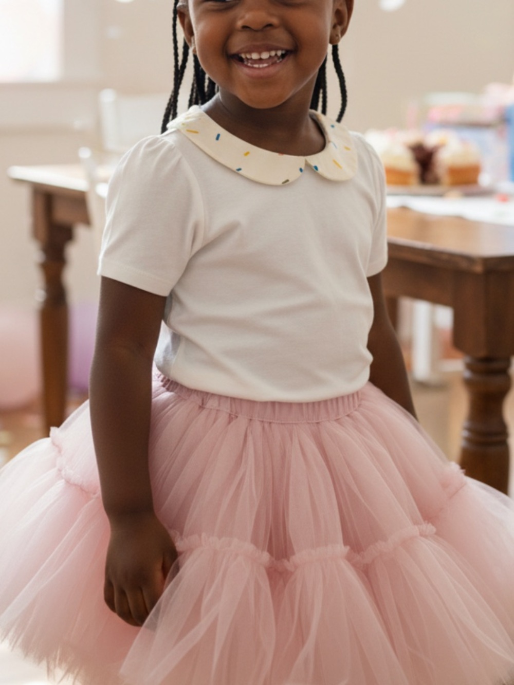 The Sunday Collective | Ivory Tee with Sprinkle Print Peter Pan Collar | 4